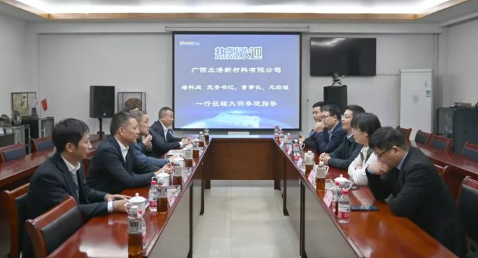 廣西北港新材料黨委書記、董事長、總經(jīng)理潘料庭一行來訪大明